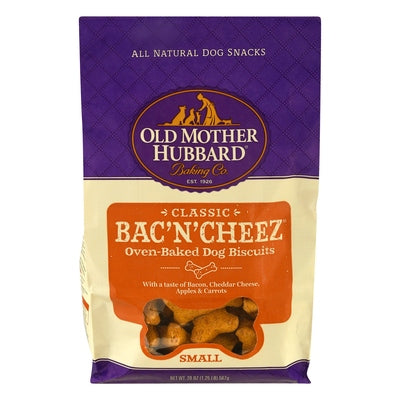 Old Mother Hubbard Dog Biscuits Bac'N'Cheez Small Classic Oven-Baked 6/20 OZ [UNFI #1165661]