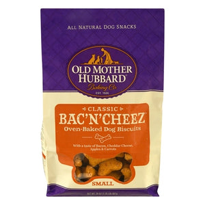 Old Mother Hubbard Dog Biscuits Bac'N'Cheez Small Classic Oven-Baked 6/20 OZ [UNFI #1165661]