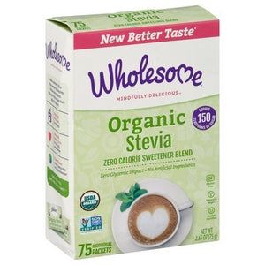 Wholesome Stevia Organic Zero Calorie Sweetener Blend 6/75 CT [UNFI #266882] [ebt]