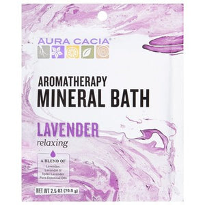 Aura Cacia Mineral Bath Aromatherapy Lavender Relaxing 6/2.5 OZ [UNFI-CARLISLE #682534]