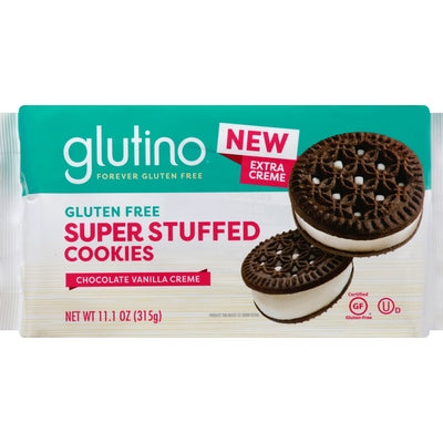 Glutino Cookies Super Stuffed Chocolate Vanilla Creme 12/11.1 OZ [UNFI #02379014] [ebt]