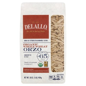 Delallo Orzo Organic Whole Wheat No. 65 Cut 12/16 OZ [UNFI #2985117] [ebt]