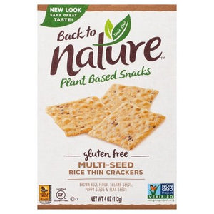 Back To Nature Crackers Gluten-Free Multi-Seed Rice Thin 12/4 OZ [UNFI #1516780] [ebt]