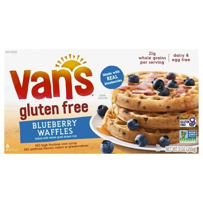Vans International Foods Waffles Gluten Free Blueberry 12/9 OZ [UNFI #600767] [ebt]