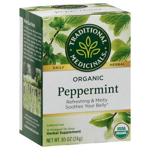 Traditional Medicinals Herbal Supplement Organic Peppermint Caffeine Free Tea Bags 6/16 BG [UNFI #673905] [ebt]