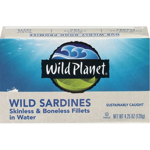 Wild Planet Wild Sardines Skinless & Boneless Fillets 12/4.25 OZ [UNFI #01861640] [ebt]