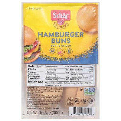 Schar Hamburger Buns Gluten-Free 4/10.6 OZ [UNFI #2826329] [ebt]