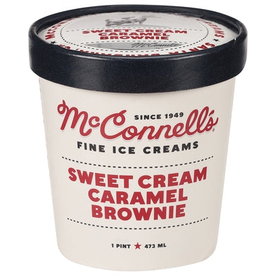 Mcconnells Ice Cream Sweet Cream Caramel Brownie 8/1 PINT [UNFI #02632164] [ebt]