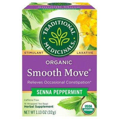 Traditional Medicinals Herbal Supplement Organic Senna Peppermint Smooth Move Tea Bags 6/16 BAG [UNFI #703405] [ebt]
