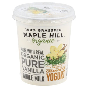 Maple Hill Creamery Yogurt Whole Milk Cream On Top Organic Vanilla 6/32 OZ [UNFI #1646405] [ebt]