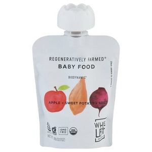 White Leaf Provisions Baby Food Apple + Sweet Potato + Beet 6/90 GRM [UNFI-CARLISLE #2407070] [ebt]