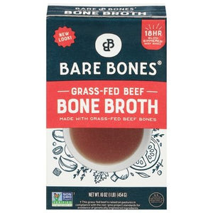Bare Bones Bone Broth Beef Grass-Fed 8/16 OZ [UNFI #2974459] [ebt]