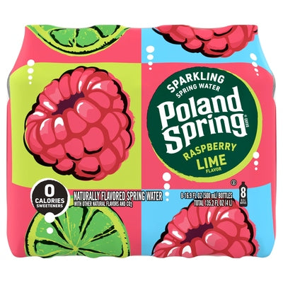 Poland Spring Spring Water Sparkling Raspberry Lime Flavor 3/8/16.9OZ [UNFI #02248714] [ebt]