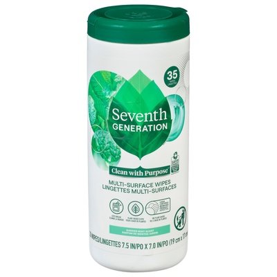 Seventh Generation Multi-Surface Wipes Garden Mint Scent 12/35 CT [UNFI #2876316]