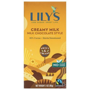 Lilys Milk Chocolate Style Bar Creamy Milk 12/3 OZ [UNFI-CARLISLE #1278985] [ebt]