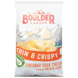 Boulder Canyon Potato Chips Cheddar Sour Cream Thin & Crispy 12/6 OZ [UNFI #2627859] [ebt]