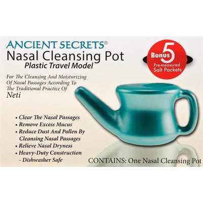 Ancient Secrets Nasal Cleansing Pot Plastic Travel Model 1/1 POT [UNFI-CARLISLE #0499863]