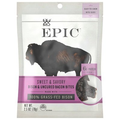 Epic Bison & Uncured Bacon Bites Sweet & Savory Bite-Size! 8/2.5 OZ [UNFI-CARLISLE #2171296] [ebt]