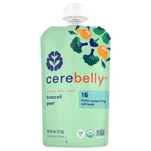 Cerebelly Baby Puree Organic Broccoli Pear 6/4 OZ [UNFI-CARLISLE #2529329] [ebt]