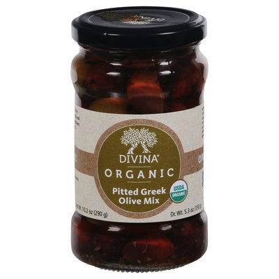 Divina Olive Mix Organic Pitted Greek 6/10.2 OZ [UNFI #2856649] [ebt]