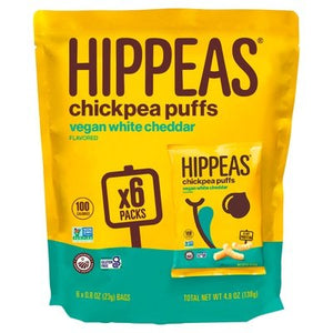 Hippeas Chickpea Puffs Vegan White Cheddar Flavored 12/6/.8 Z [UNFI #2946457] [ebt]