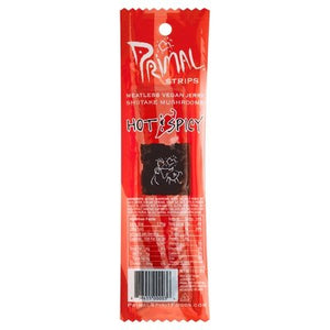 Primal Spirit Foods Meatless Jerky Strips Vegan Shiitake Mushrooms Hot & Spicy 24/1 OZ [UNFI-CARLISLE #267310] [ebt]