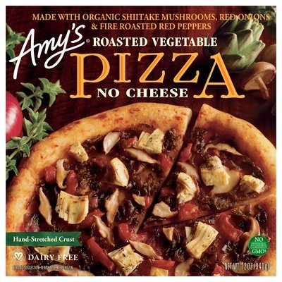 Amys Pizza Roasted Vegetable No Cheese Hand-Stretched Crust 8/12 OZ [UNFI #522961] [ebt]