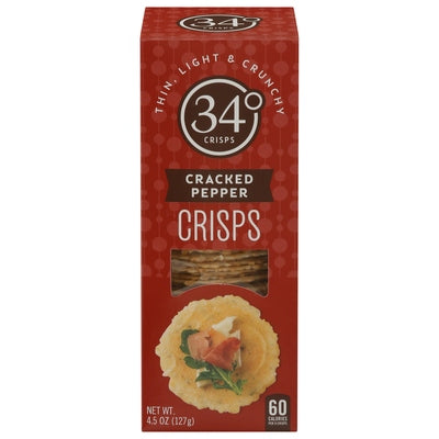 34 Degrees Crisps Cracked Pepper 12/4.5 OZ [UNFI #2852440] [ebt]