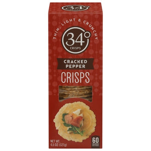 34 Degrees Crisps Cracked Pepper 12/4.5 OZ [UNFI #2852440] [ebt]
