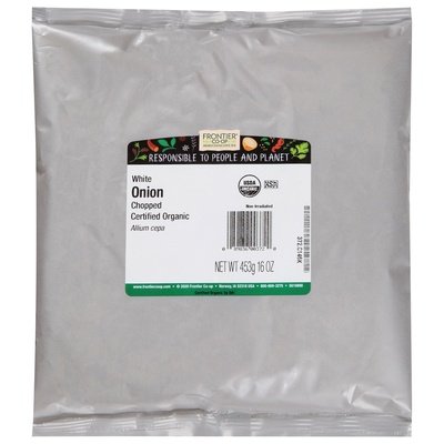 Frontier Nat Prod Co-Op Onion White Chopped 1LB [UNFI-CARLISLE #478370] [ebt]