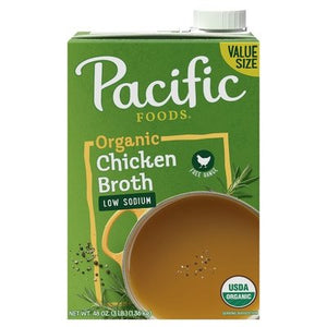 Pacific Foods Chicken Broth Organic Low Sodium Value Size 8/48 OZ [UNFI #2997567] [ebt]