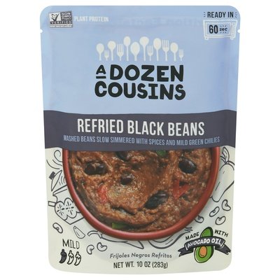 A Dozen Cousins Black Beans Refried 6/10 OZ [UNFI #2632396] [ebt]