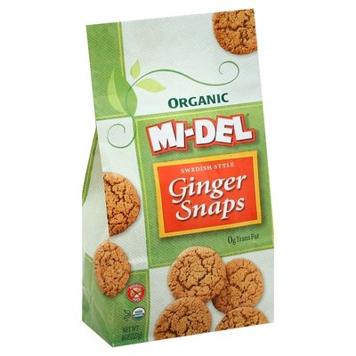 Mi-Del Ginger Snaps Organic Swedish Style 8/8 OZ [UNFI #2006518] [ebt]