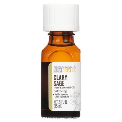 Aura Cacia Pure Essential Oil Clary Sage Balancing 1/.5 OZ [UNFI-CARLISLE #620146]