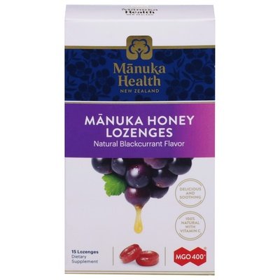 Manuka Health Manuka Honey Lozenges Natural Blackcurrant Flavor 1/15 CT [UNFI-CARLISLE #2480200]