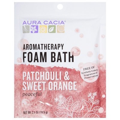 Aura Cacia Foam Bath Aromatherapy Patchouli & Sweet Orange 6/2.5 OZ [UNFI-CARLISLE #682393]