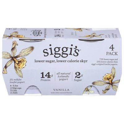 Siggis Yogurt Lowfat Vanilla 4 Pack 4/4/5.3 OZ [UNFI #2756922] [ebt]