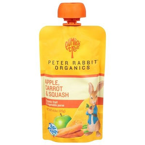 Peter Rabbit Organics Fruit & Vegetable Puree Organic Apple Carrot & Squash 10/4.4 OZ [UNFI #750208] [ebt]