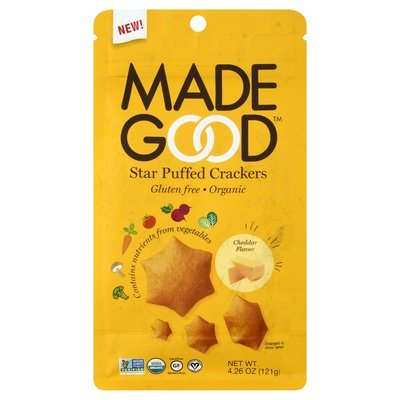 Made Good Star Puffed Crackers Organic Cheddar Flavor 6/4.26 OZ [UNFI #2781243] [ebt]