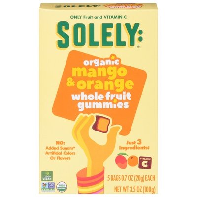 Solely Whole Fruit Gummies Organic Mango & Orange 8/3.5 OZ [UNFI #2676674] [ebt]