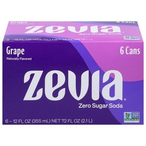 Zevia Soda Zero Sugar Grape 4/6/12 OZ [UNFI #2980522] [ebt]