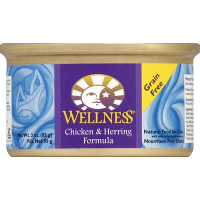 Wellness Food for Cats Natural Chicken & Herring Formula 24/3 OZ [UNFI #0604579]