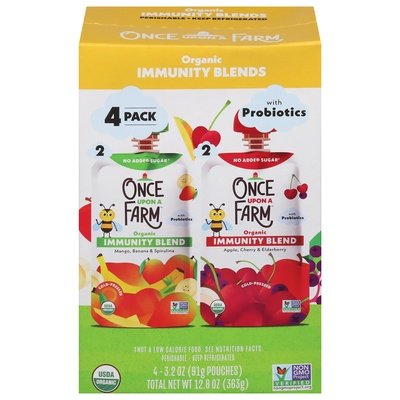 Once Upon A Farm Immunity Blends Organic 4 Pack 6/4/3.2 OZ [UNFI #2979250] [ebt]