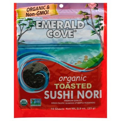 Emerald Cove Sushi Nori Organic Toasted 6/10 SHT [UNFI-CARLISLE #939132] [ebt]