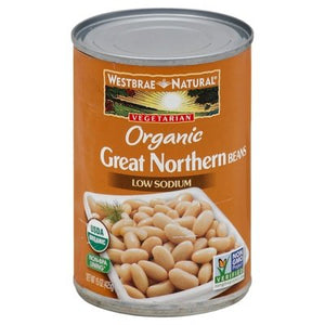 Westbrae Great Northern Beans Low Sodium Organic 12/15 OZ [UNFI #306845] [ebt]