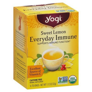 Yogi Herbal Supplement Caffeine Free Everyday Immune Sweet Lemon Tea Bags 6/16 BAG [UNFI #2737609] [ebt]