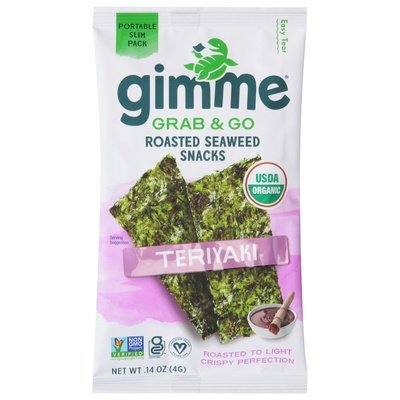 Gimme Seaweed Snacks Roasted Teriyaki Grab & Go Portable Slim Pack 30/.14 OZ [UNFI #2945624] [ebt]
