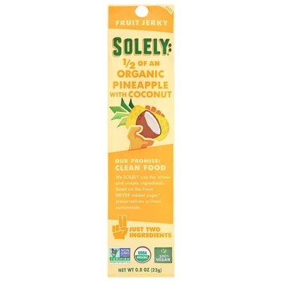 Solely Fruit Jerky Organic Pineapple With Coconut 12/.8 OZ [UNFI-CARLISLE #2329654] [ebt]