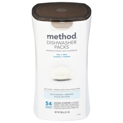 Method Dishwasher Packs Free + Clear 2/31 OZ [UNFI #2787471]