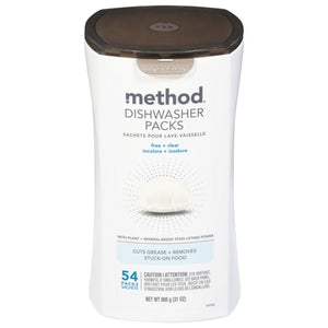 Method Dishwasher Packs Free + Clear 2/31 OZ [UNFI #2787471]